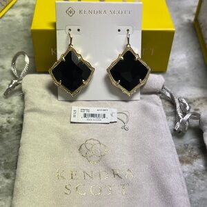 Kendra Scott Kristen Black and Gold Drop Earrings